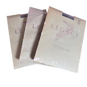 Lot of 3 VTG Legacy Legwear Control Top Tights Size Medium B Grey Heather NEW
